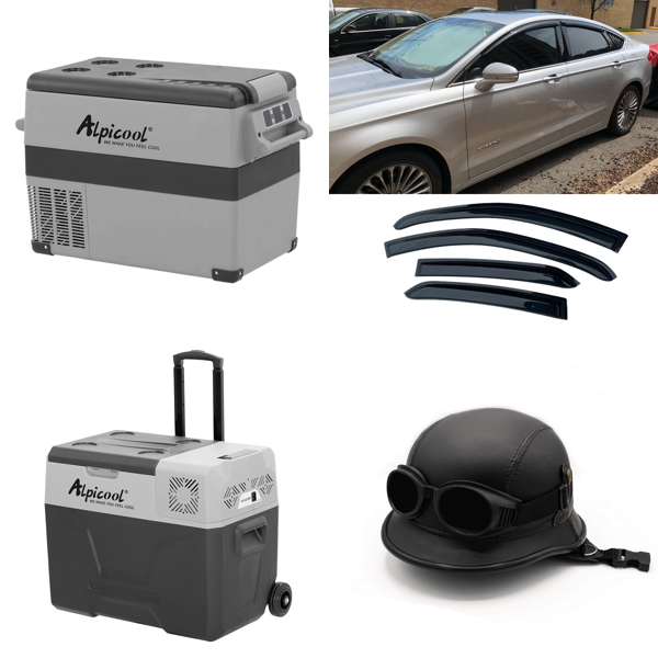 RAW Customer Returns Job Lot Pallet - Portable Refrigerators, Air Deflectors & Motorcycle Jet Helmets -  37 Items - RRP €1752.52