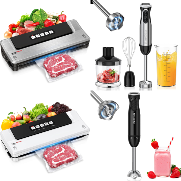 RAW Customer Returns Job Lot Pallet - Bonsenkitchen Vacuum Sealers & Bonsenkitchen Hand Blenders - 71 Items - RRP €2029.29