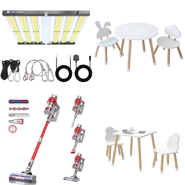 RAW Customer Returns Job Lot Pallet - Plant LED Grow Light, Cordless Vacuum, Childrens Table & Chairs, Bar Stools, Chair & Sofa Covers - 66 Items - RRP €2988.45