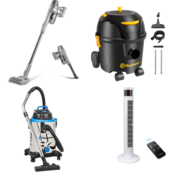 RAW Customer Returns Job Lot Pallet - Vacuum Cleaners, Wall Lights & Fans - 22 Items - RRP €1467.91