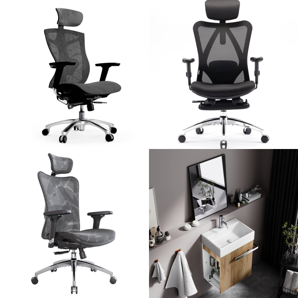 RAW Customer Returns Job Lot Pallet - Office Chairs, LED Candles & Lights - 41 Items - RRP €1502.61