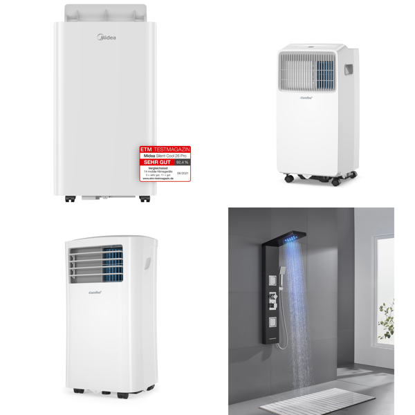 RAW Customer Returns Job Lot Pallet - Air Conditioner Units & Shower Panel - 7 Items - RRP €1947.51