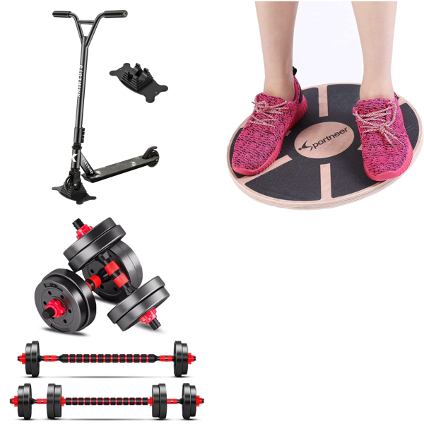 RAW Customer Returns Job Lot Pallet - Scooters, Dumbbells & Balance Boards - 17 Items - RRP €651.83