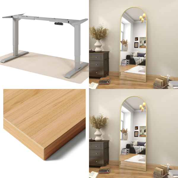 RAW Customer Returns Job Lot Pallet - Full Length Mirrors, Height-adjustable Desk & Table Top - 14 Items - RRP €1486.25