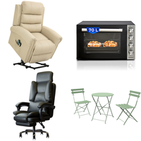 RAW Customer Returns Job Lot Pallet - Reclining Lifting Armchair, Executive Office Chair, mini oven pizza oven & 3-piece garden furniture set - 4 Items - RRP €1035.96