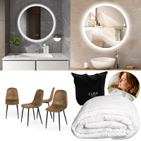 RAW Customer Returns Job Lot Pallet - LED Bathroom Mirrors, Set of 4 Dining Room Chairs & Weighted Blankets - 23 Items - RRP €2026.71