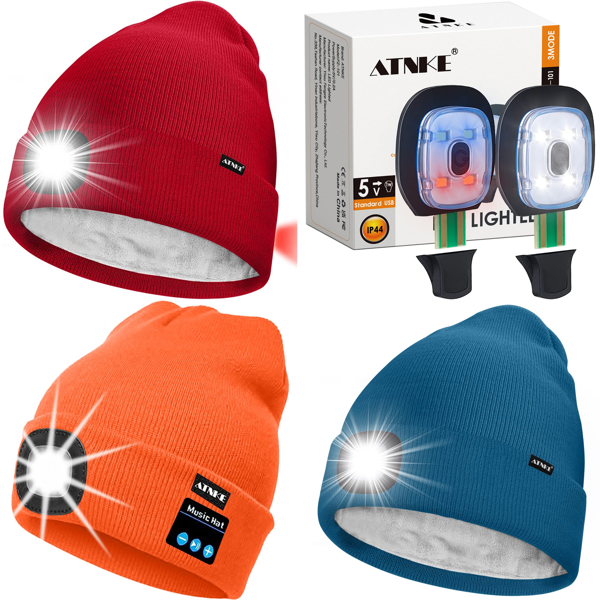 RAW Customer Returns Job Lot Pallet - LED Hats with Lights - 247 Items - RRP €3059.03
