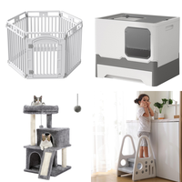 RAW Customer Returns Job Lot Pallet - Puppy Playpens, Cat Trees, Litter Box & Children Step Stools - 20 Items - RRP €932.55