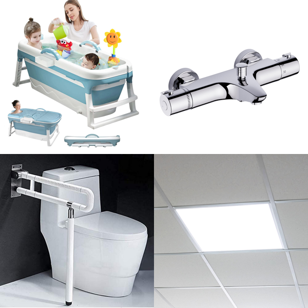 RAW Customer Returns Job Lot Pallet - 3 in 1 Foldable Bathtub, Wall support safety handle & more -151 Items - RRP €4068.37