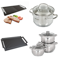 RAW Customer Returns Job Lot Pallet - non-slip grill pan with half-ribbed and half-smooth, stainless steel pot set & more - 40 Items - RRP €1462.68