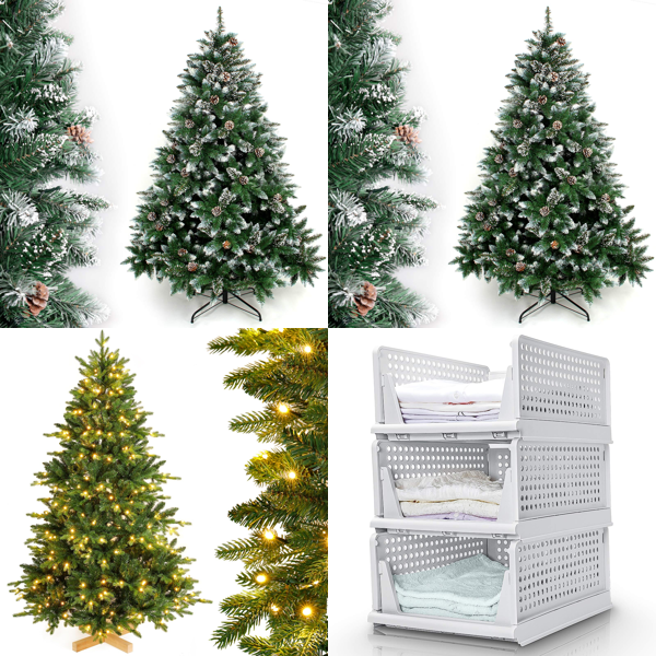 RAW Customer Returns Job Lot Pallet - Yorbay Artificial Christmas Trees & Yorbay Set of 3 Drawer Organizers - 21 Items - RRP €2919,77