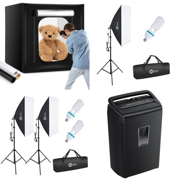 RAW Customer Returns Job Lot Pallet - Photo Studio, Lighting Kits & Bonsaii Shredders - 30 Items - RRP €1499.2