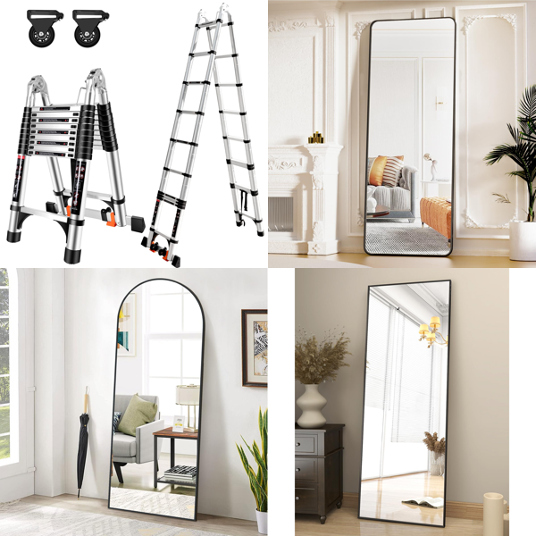 RAW Customer Returns Job Lot Pallet - Ladder & Mirrors - 17 Items - RRP €1521.34