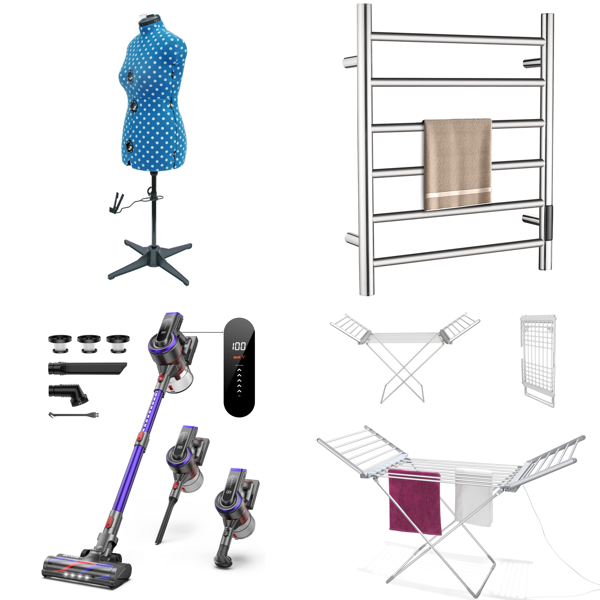 RAW Customer Returns Job Lot Pallet - Adjustable Dressmaker Dummy, Cordless Vacuum Cleaner, Electric Towel Warmer & more - 44 Items - RRP €2162.39