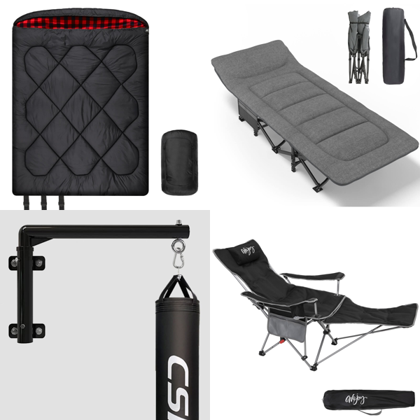 RAW Customer Returns Job Lot Pallet - Double Sleeping Bag, Punching Bag Wall Mount & more - 44 Items - RRP €2039.92