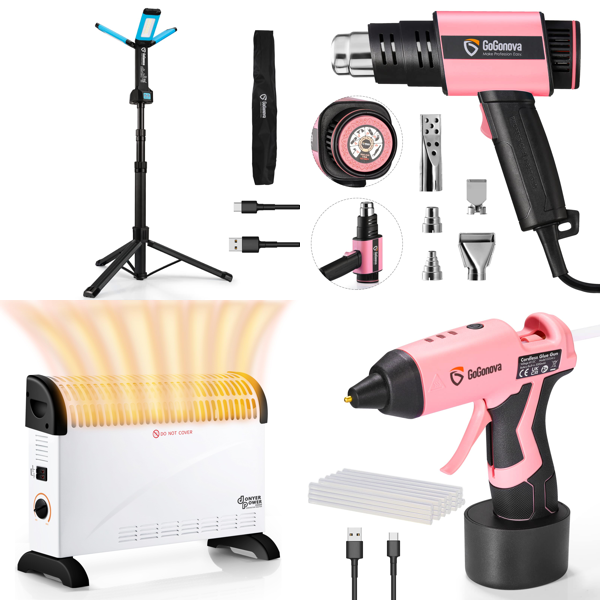 RAW Customer Returns Job Lot Pallet - Spotlight, Electric Heater & Hot Air Guns - 55 Items - RRP €2276.59