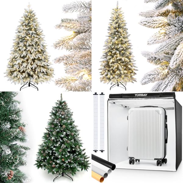 RAW Customer Returns Job Lot Pallet - LED Lighted Artificial Christmas Tree with Thick White Snow & more - 16 Items - RRP €1786.6