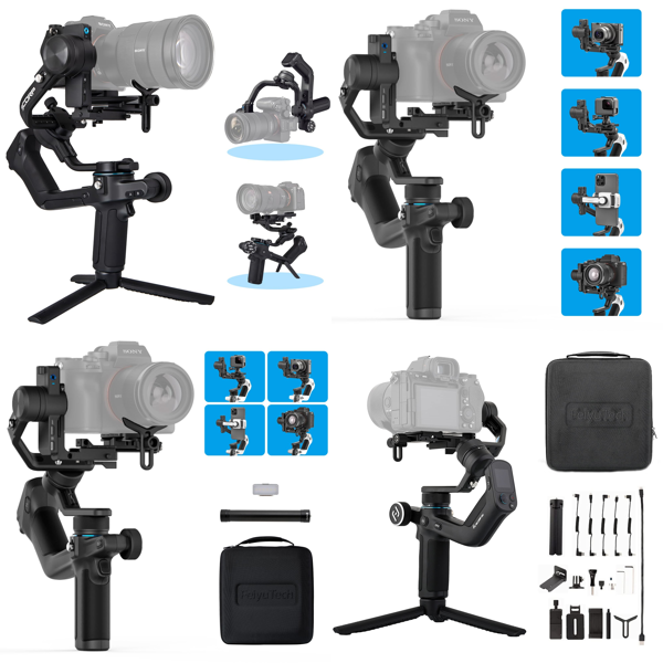 RAW Customer Returns Job Lot Pallet - Feiyu SCORP 2 Official DSLR Camera Stabilizer Gimbal, Feiyu SCORP Mini 2 Kit Official All-in-1 Stabilizer for Mirrorless Cameras & more - 95 Items - RRP €6982.08