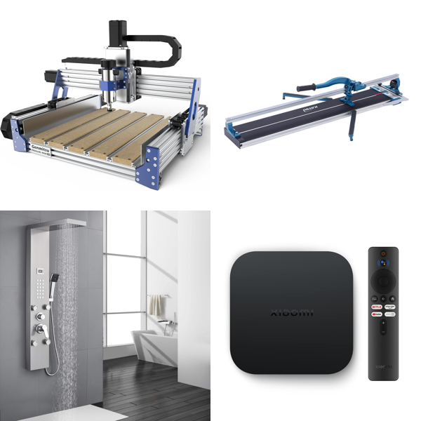 RAW Customer Returns Job Lot Pallet - PROVerXL 4030 V2 CNC Engraving Machine, Auralum shower panel stainless steel with fitting 3 water output modes, Tile Cutter & more - 241 Items - RRP €7436.96