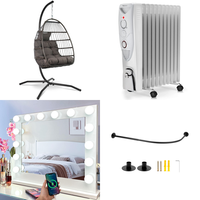 RAW Customer Returns Job Lot Pallet - Hanging Chairs,Curtains,LED Bedside Lamps & Electric Radiator  -116 Items - RRP €3936.88