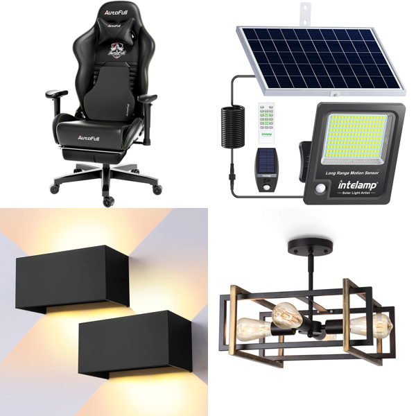 RAW Customer Returns Job Lot Pallet - Gaming Chair Office , Lamps ,Curtains & Electric Blankets - 152 Items - RRP €4670.82