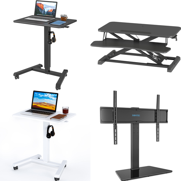 RAW Customer Returns Job Lot Pallet -Standing Desks, Monitor Stands, Monitor Holders-   45 Items - RRP €2452.5