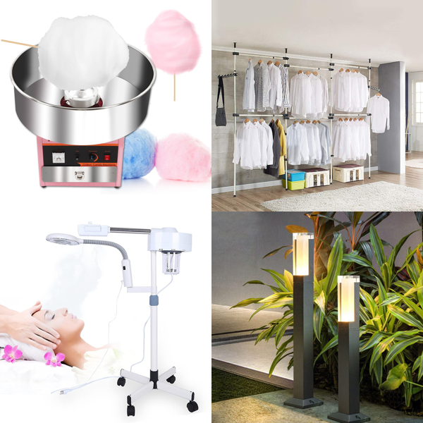 RAW Customer Returns Job Lot Pallet -Mirrors,Lamps,Cocoarm Infrared Lamps, Facial Steamers, Cotton Candy Machine - 45 Items - RRP €3067.49