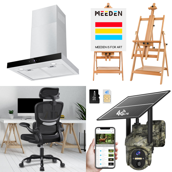 RAW Customer Returns Job Lot Pallet - TopStrong Extractor Hood, Office Chair, Solar Cameras , Safes & home mix -   89 Items - RRP €4039.47