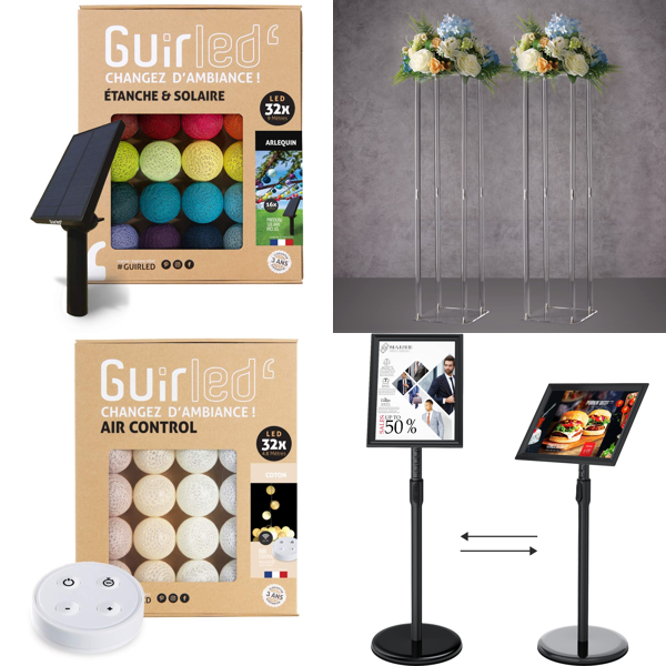 RAW Customer Returns Job Lot Pallet - LED Cotton Balls, Information & Flower Stands -  55 Items - RRP €2487.67