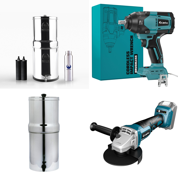 RAW Customer Returns Pallet - Drinking Water Filters, Cordless Impact Wrench, cordless angle grinder & more - 92 Items - RRP €3639.82