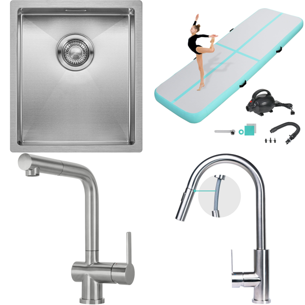 RAW Customer Returns Pallet - Kitchen stainless steel sink, kitchen tap extendable Faucets & more - 131 Items - RRP €3790.4