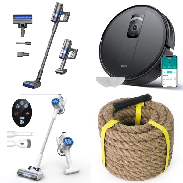 RAW Customer Returns Pallet - Cordless Vacuum Cleaners, vacuum robot, Twisted Hemp Rope for Garden Decoration & more - 257 Items - RRP €7903.53