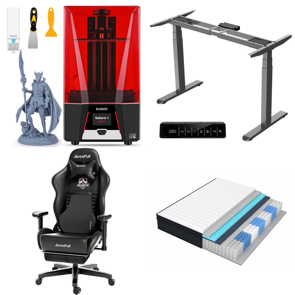 RAW Customer Returns Pallet - 3D Printer, Gaming Chair, Adjustable Desk Frame, Mattress & Cleaning - 21 Items - RRP €2226.69