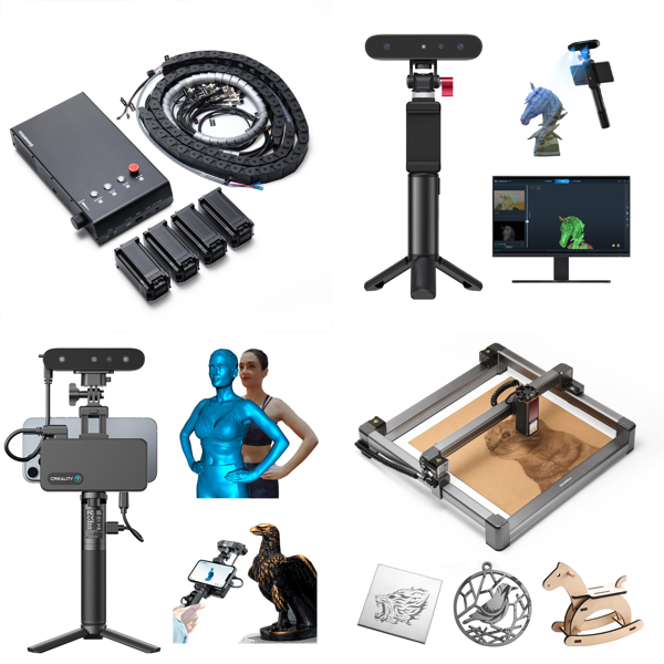 RAW Customer Returns Pallet - Stepper Motor, 3D Scanners, Laser Engraver & CNC Milling Machine - 12 Items - RRP €3145.55