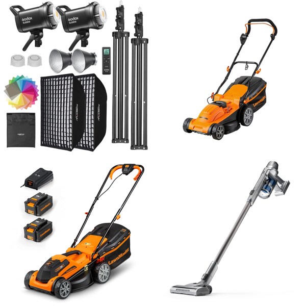 RAW Customer Returns Pallet - LED Video Light Kit, Cordless Lawnmower, 20L Portable Dehumidifier & more - 67 Items - RRP €4503.63