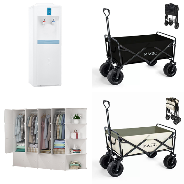 RAW Customer Returns Pallet - Hot and Cold Water Dispensers, Bedroom Storage Rack, Folding Beach Cart & more - 14 Items - RRP €1079.39