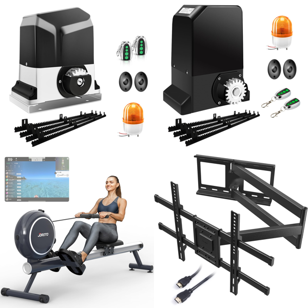 RAW Customer Returns Pallet - Sliding Gate Operator, Rowing Machines, TV Wall Mount, Bathroom Washing Machine & Clothing - 26 Items - RRP €2247.33