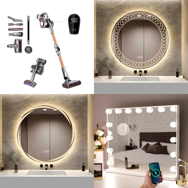 RAW Customer Returns Pallet - Wireless Electric Broom, Bathroom Mirror with LED & more - 57 Items - RRP €2977.39