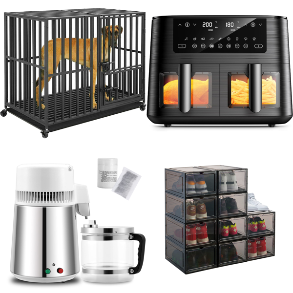 RAW Customer Returns Pallet - Heavy Duty Dog Cages, Water Distiller, Air Fryer & more - 28 Items - RRP €2937.97