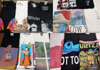 Customer Returns-Grade A-Box of Regular printed T-shirts Disney, Marvel, Netflix etc.-Apparel- 100 t-shirts - RRP €2500